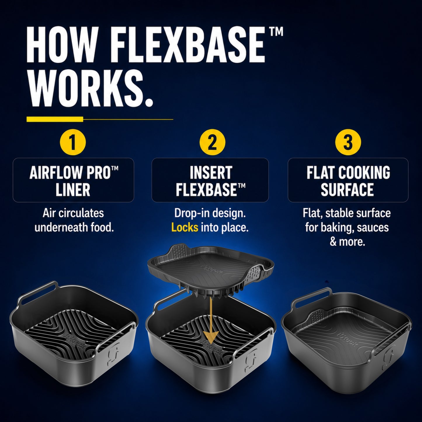 AirFlow Pro™ Air Fryer Silicone Liner + Racks + FlexBase Compatible with Ninja AF180