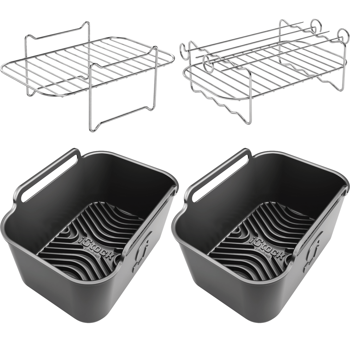 AirFlow Pro™ Air Fryer Silicone Liners + Racks Compatible with Ninja AF200