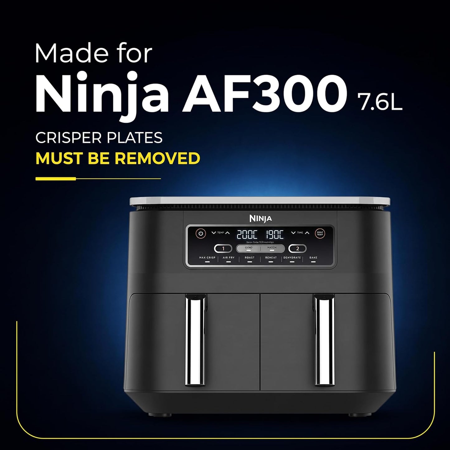 AirFlow Pro™ Air Fryer Silicone Liners + Racks Compatible with Ninja AF300