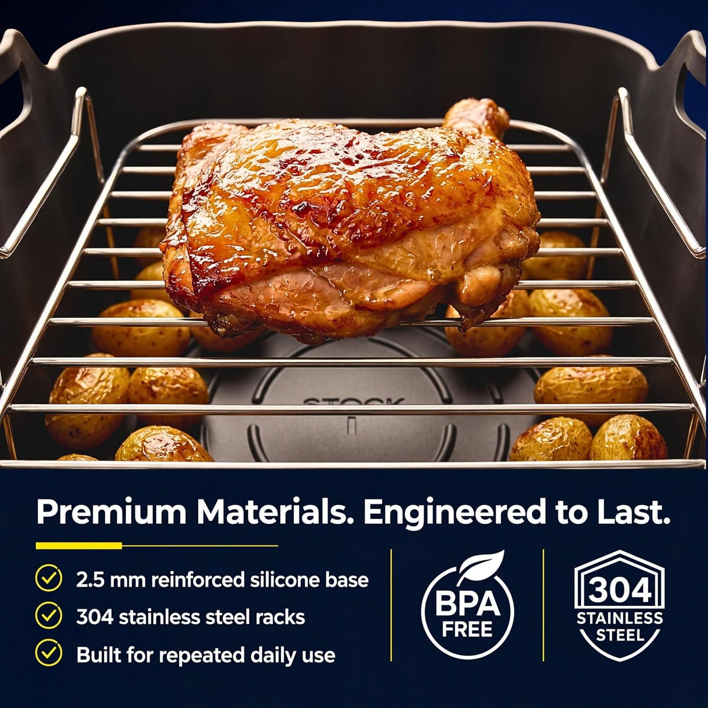 Original™ Air Fryer Silicone Liners + Racks Compatible with Ninja AF200