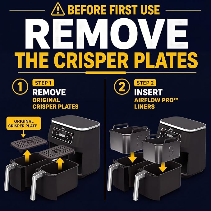 AirFlow Pro™ Air Fryer Silicone Liners Compatible with Ninja AF300