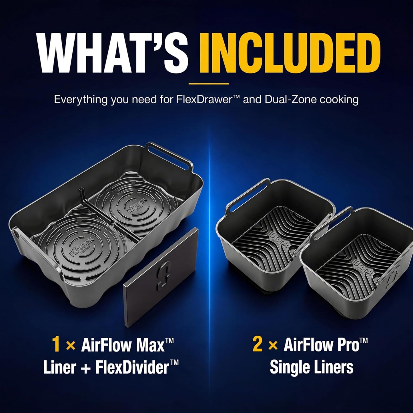 Air Fryer Silicone Liner System Compatible with Ninja AF500