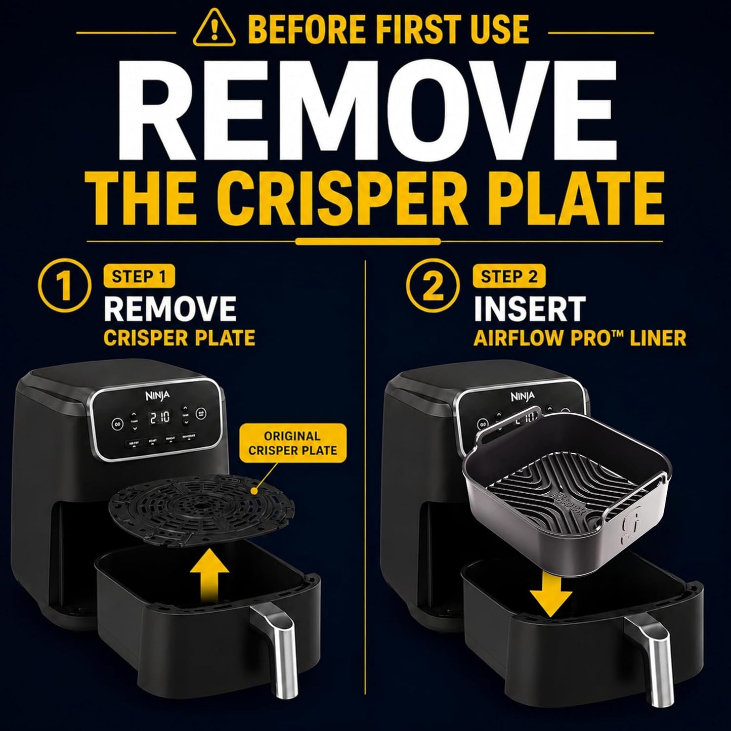 AirFlow Pro™ Air Fryer Silicone Liner Compatible with Ninja AF140