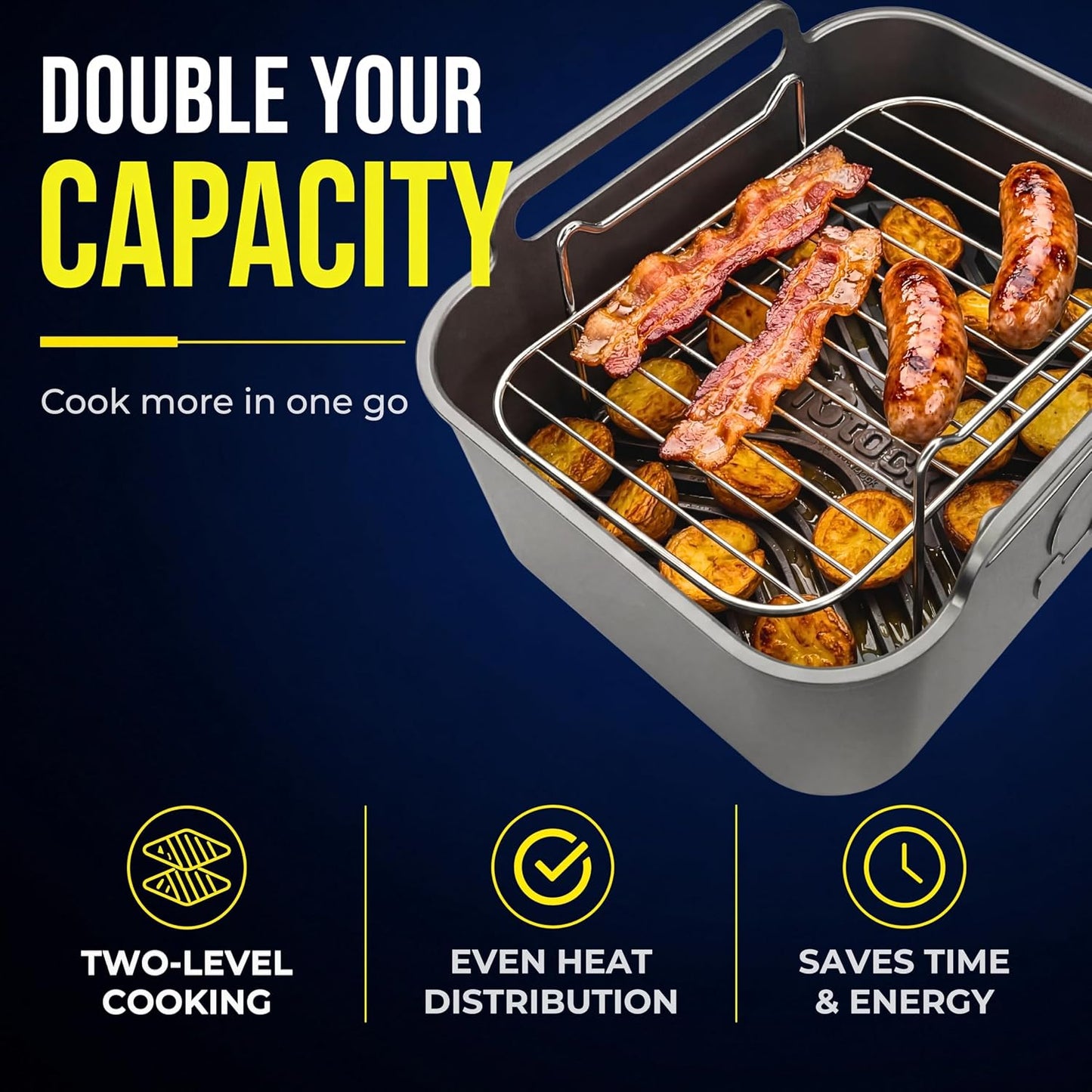 AirFlow Pro™ Air Fryer Silicone Liners + Racks Compatible with Ninja AF200