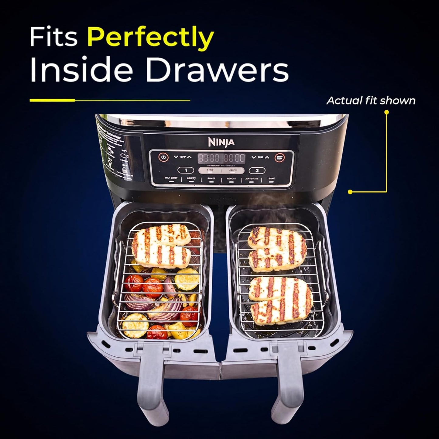 Original™ Air Fryer Silicone Liners + Racks Compatible with Ninja AF200