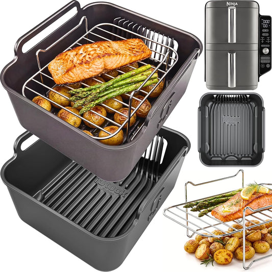 AirFlow Pro™ Air Fryer Silicone Liners + Racks Compatible with Ninja SL400